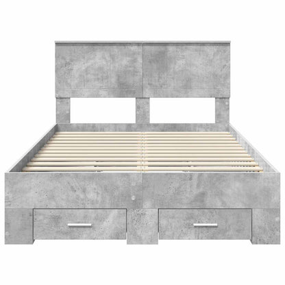 Bed Frame Concrete Grey 120 x 200 cm Engineered Wood