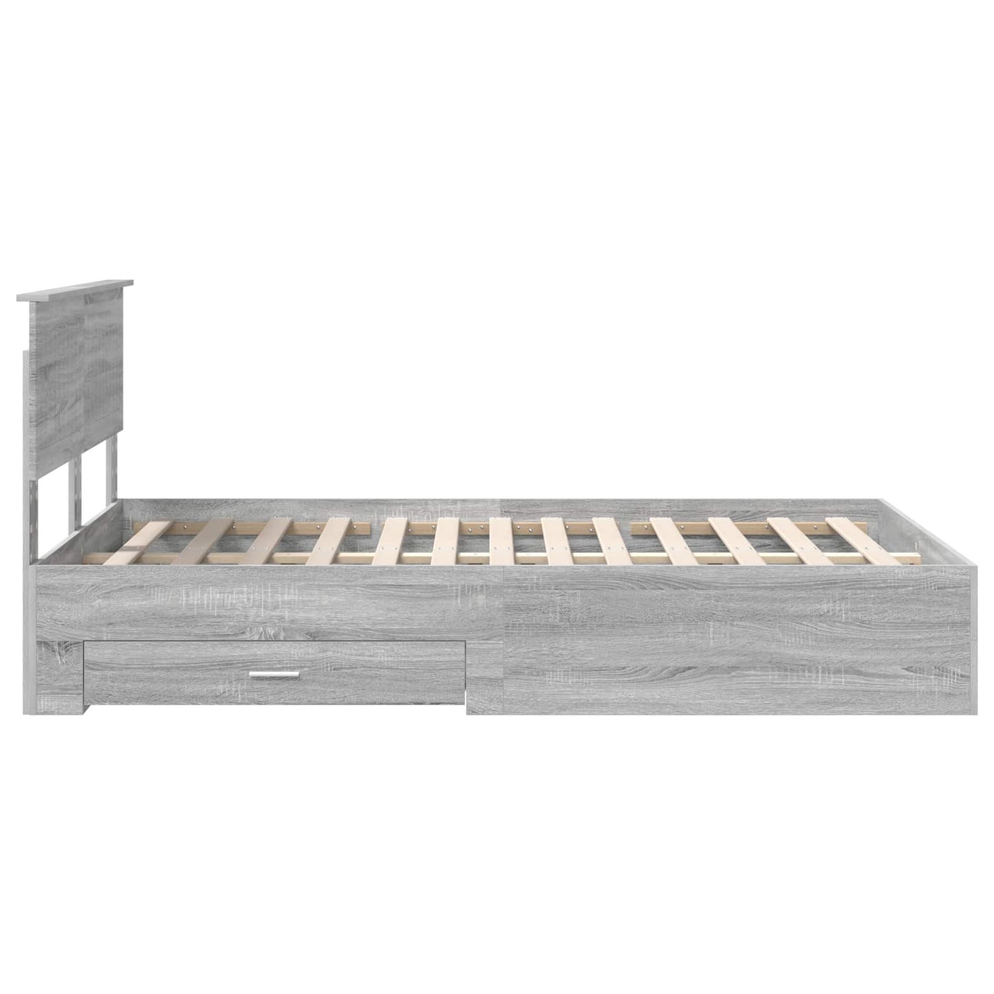 Bed Frame with Drawer Grey Sonoma 120 x 200 cm Engineered Wood