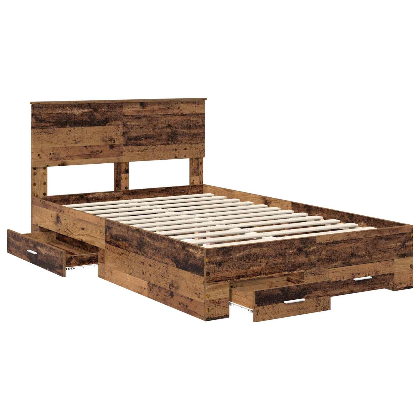Bed Frame with Headboard Old Wood 120 x 190 cm Engineered Wood
