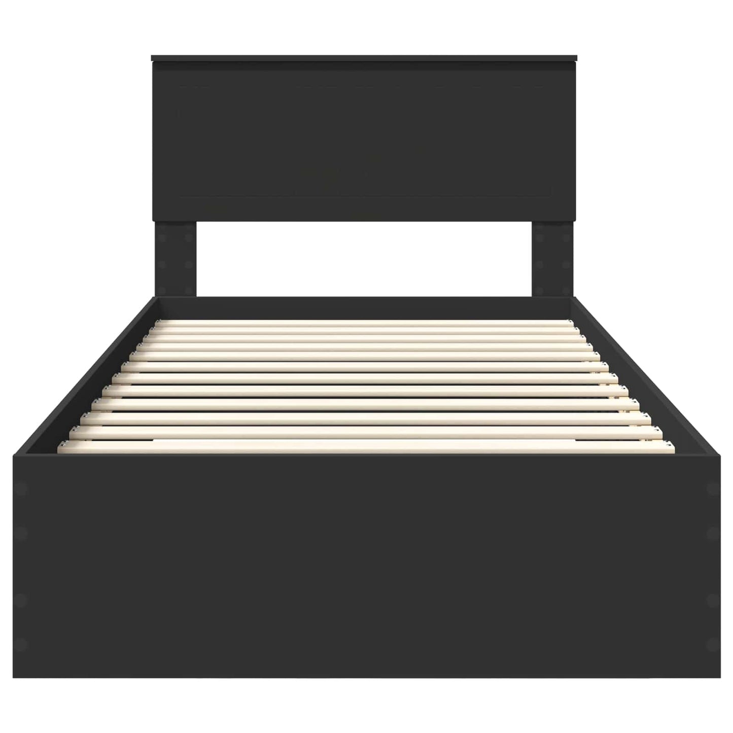 Bed Frame Black and Silver 100 x 200 cm Engineered Wood