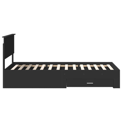 Bed Frame Black and Silver 100 x 200 cm Engineered Wood