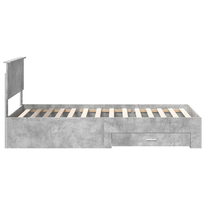 Bed Frame Concrete Grey 100 x 200 cm Engineered Wood