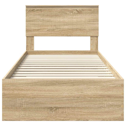 Bed Frame with Headboard Sonoma Oak 90 x 200 cm Engineered Wood