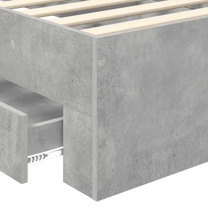 Bed Frame with Drawer Concrete Grey 90 x 200 cm Engineered Wood