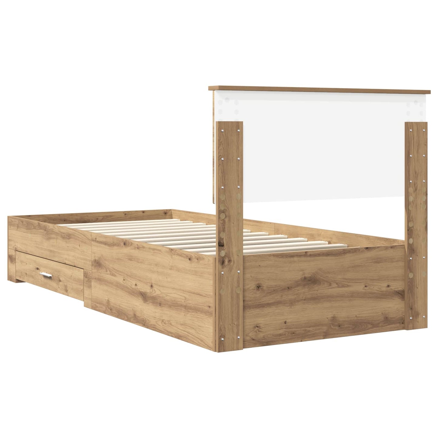 Bed Frame with Drawer Artisan Oak 90 x 200 cm Engineered Wood