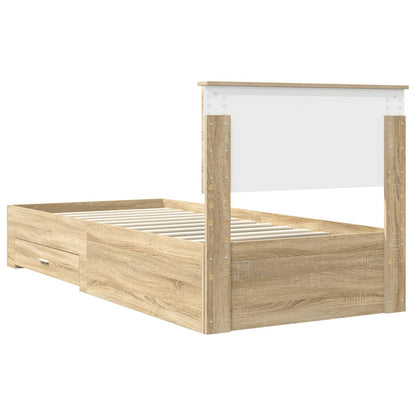 Bed Frame with Headboard Sonoma Oak 90 x 190 cm Engineered Wood