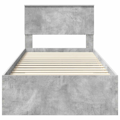 Bed Frame with Drawer Concrete Grey 90 x 190 cm Engineered Wood