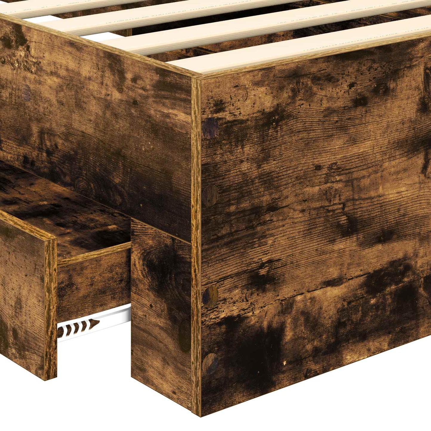 Bed Frame with Headboard Smoked Oak 90 x 190 cm Engineered Wood