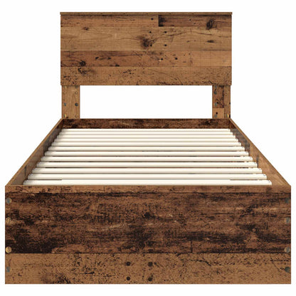 Bed Frame with Headboard Old Wood 90 x 190 cm Engineered Wood