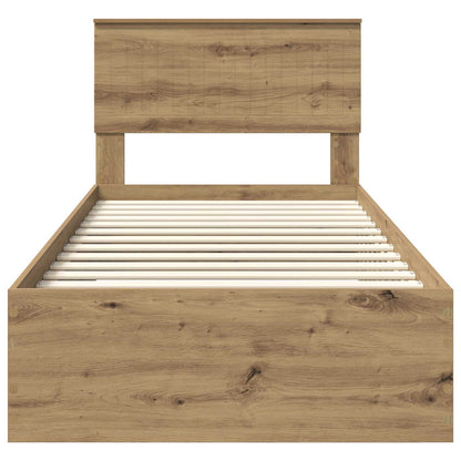 Bed Frame with Drawer Artisan Oak 90 x 190 cm Engineered Wood