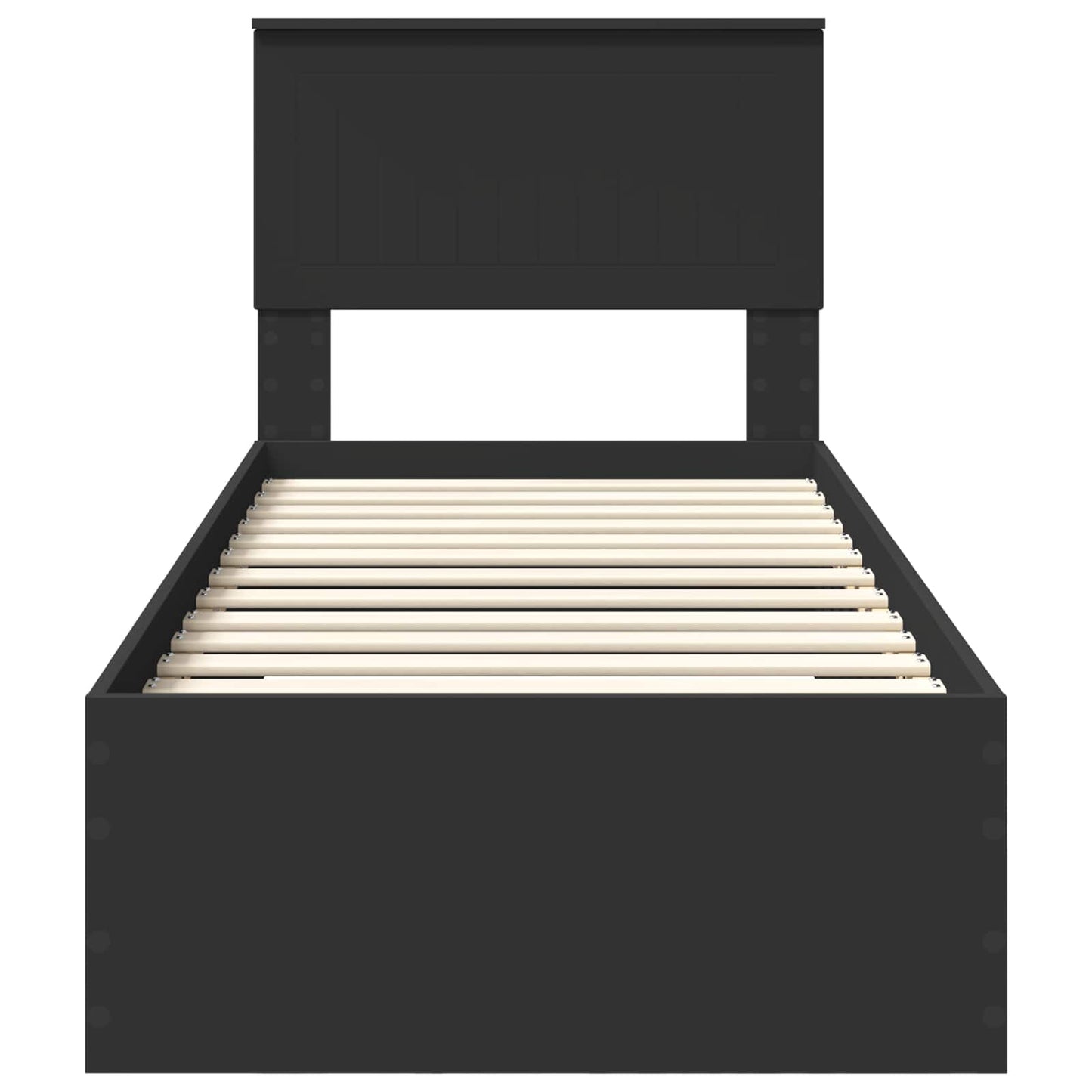 Bed Frame Black and Silver 75 x 190 cm Engineered Wood