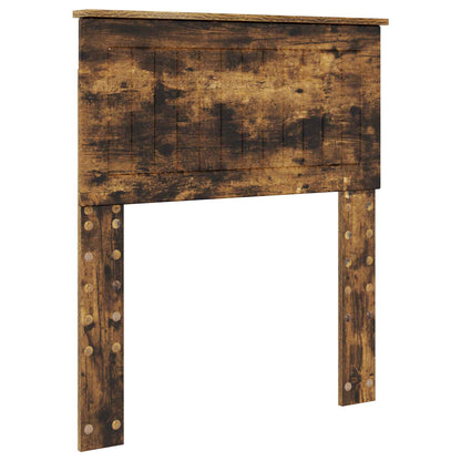 Bed Frame Smoked Oak and Silver 75 x 190 cm Engineered Wood