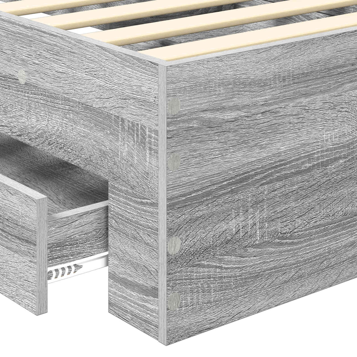 Bed Frame Grey Sonoma and Silver 75 x 190 cm Engineered Wood
