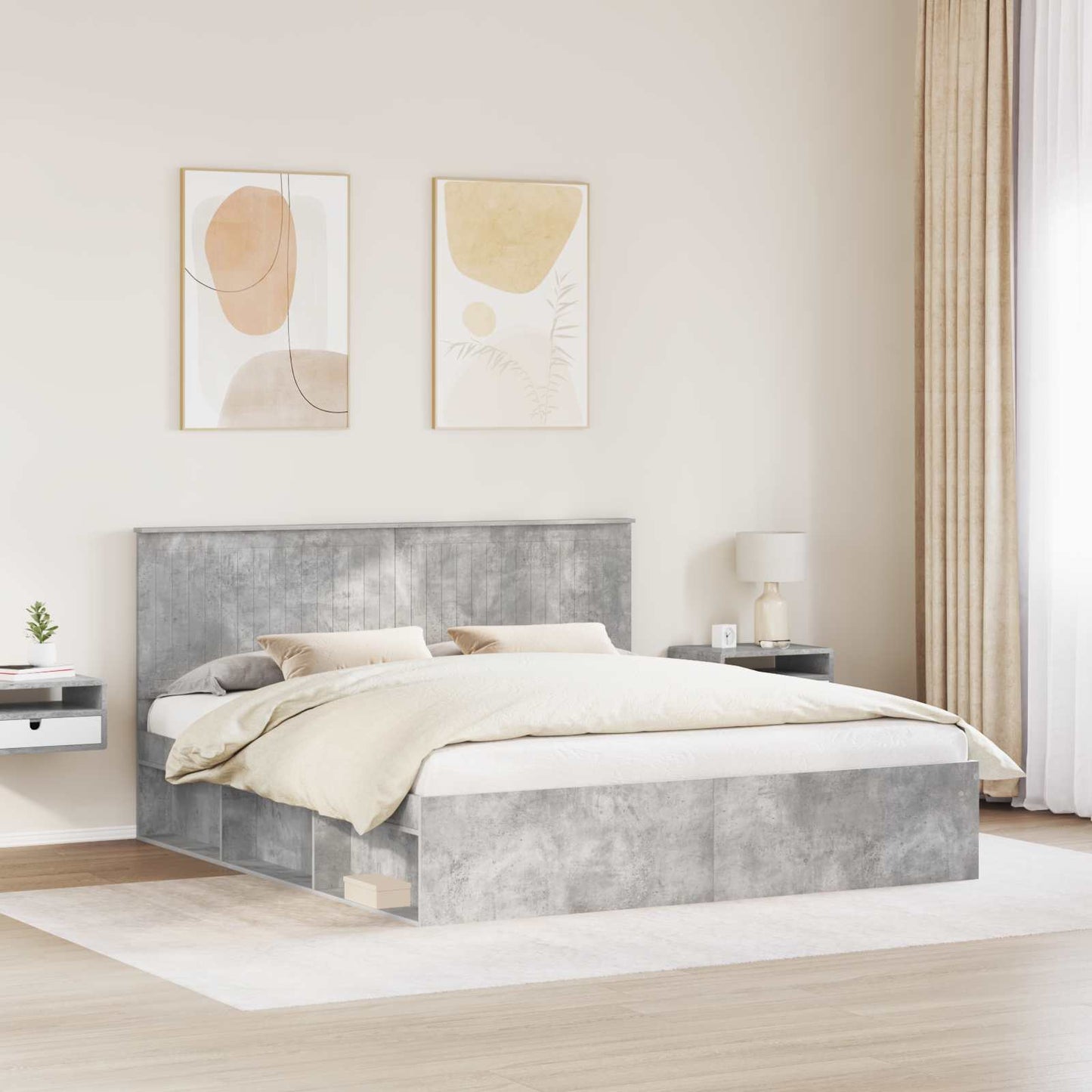 Bed Frame with Headboard Concerte 180 x 200 cm Solid Pine Wood