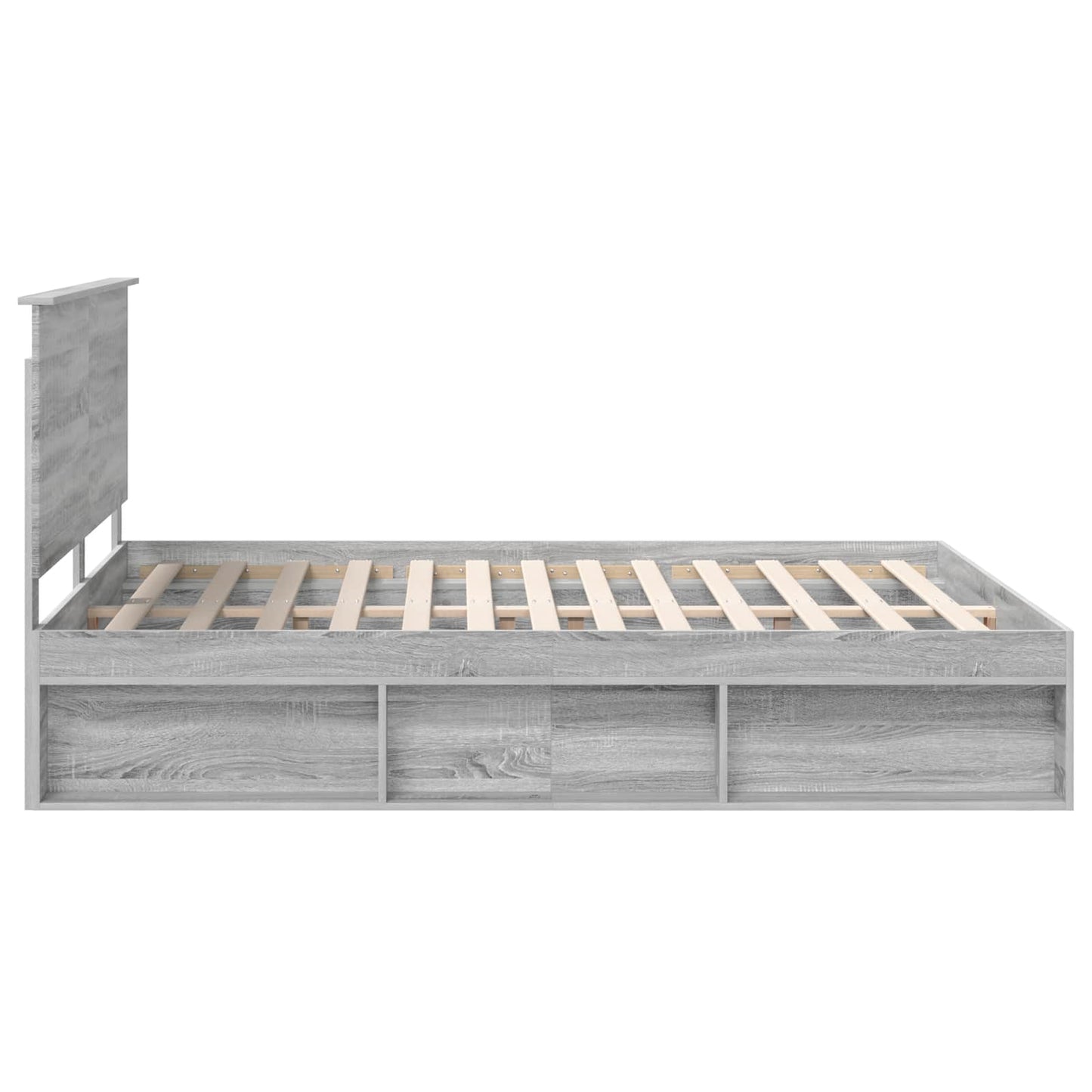 Bed Frame Grey Sonoma 160 x 200 cm Solid Pine Wood