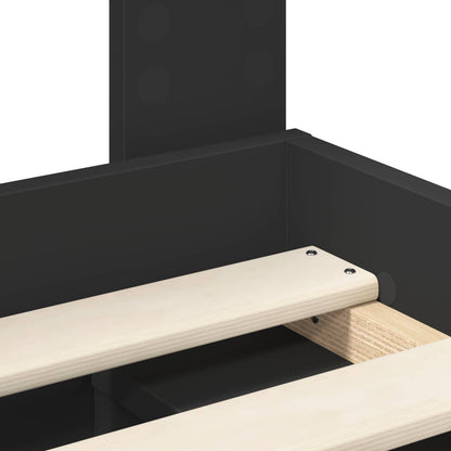 Bed Frame with Headboard Black 150 x 200 cm Solid Pine Wood