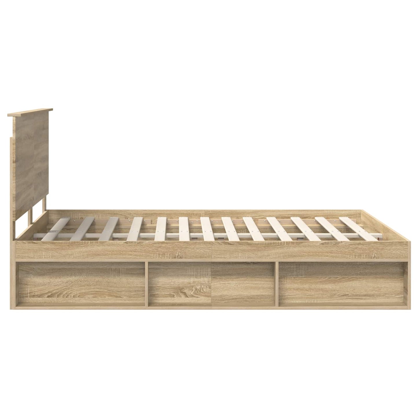 Bed Frame Sonoma Oak 150 x 200 cm Solid Pine Wood
