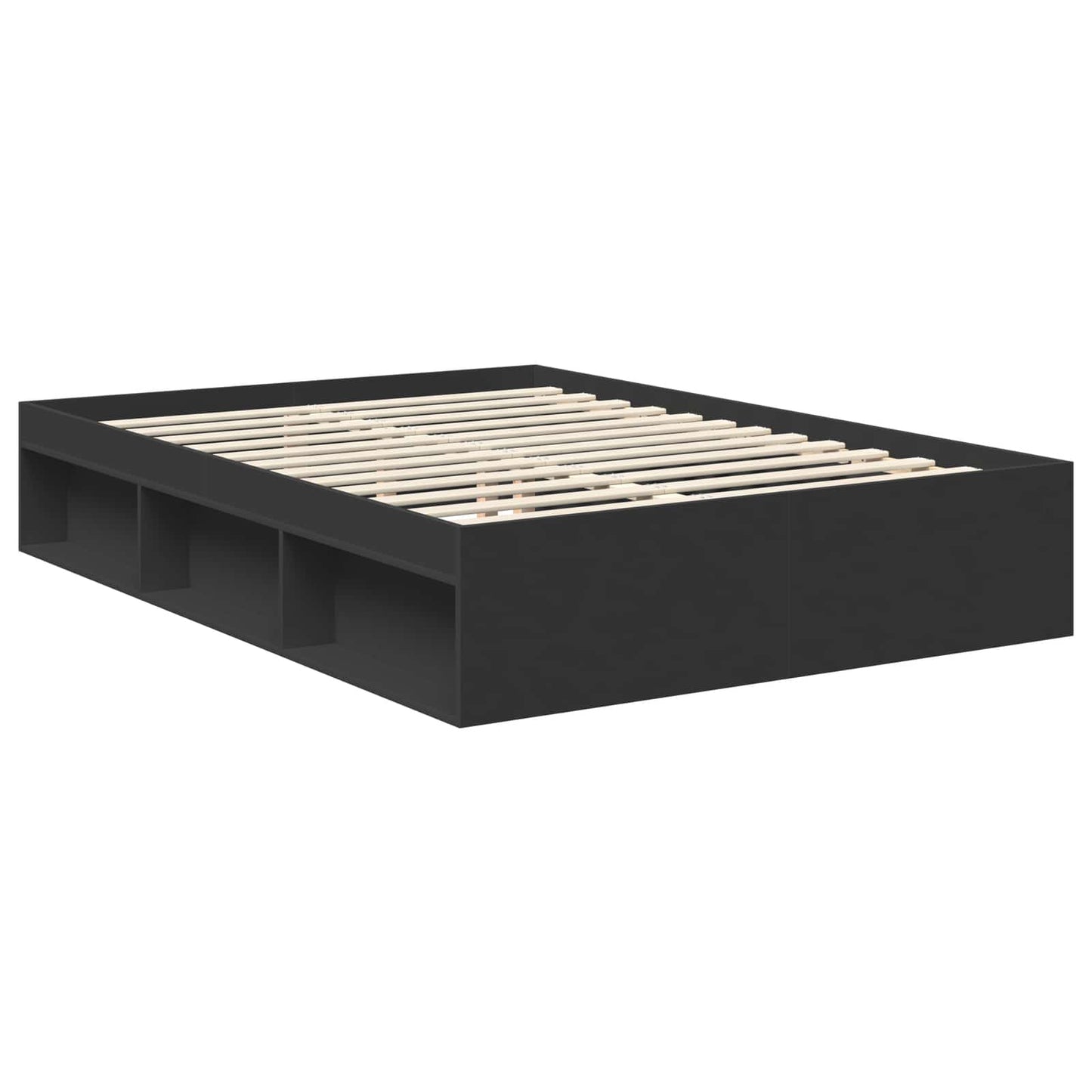 Bed Frame with Headboard Black 140 x 200 cm Solid Pine Wood