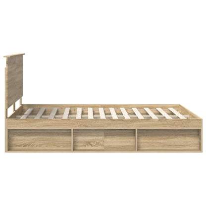 Bed Frame with Headboard Sonoma 140 x 200 cm Solid Pine Wood