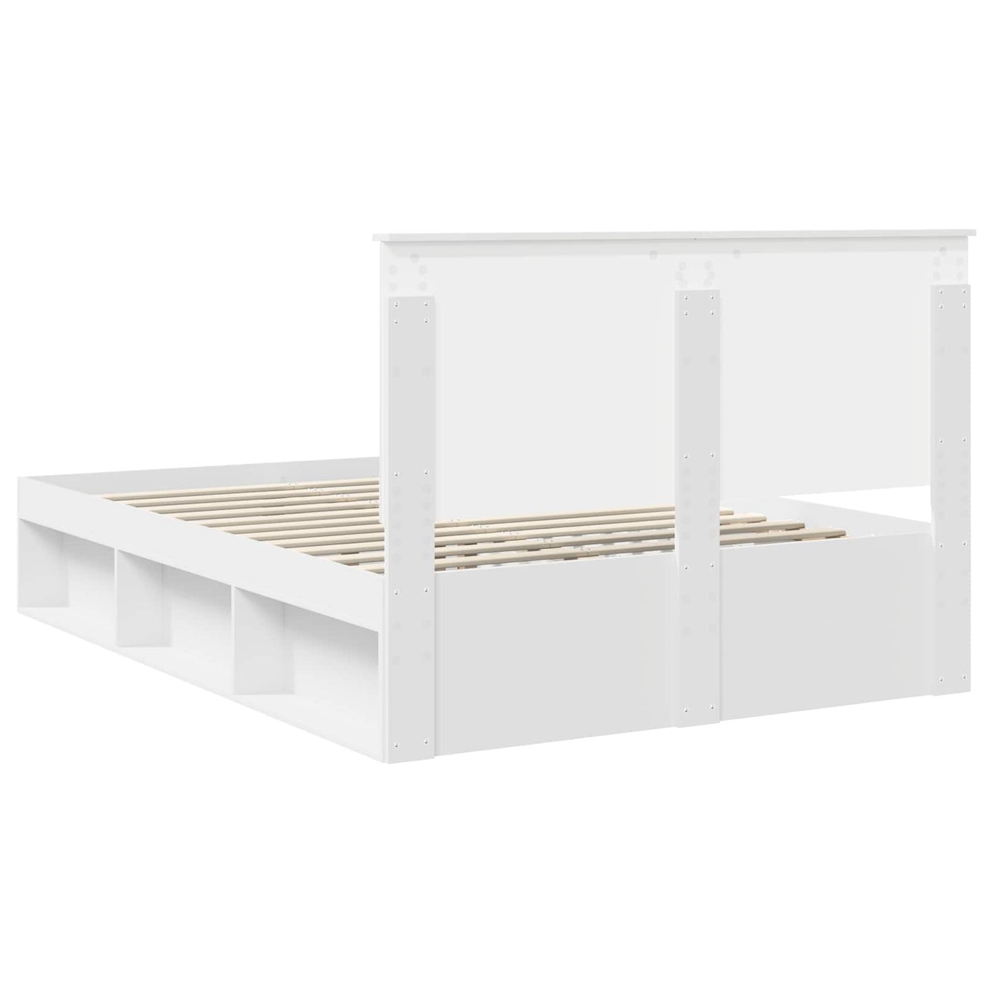Bed Frame with Headboard White 140 x 190 cm Solid Pine Wood