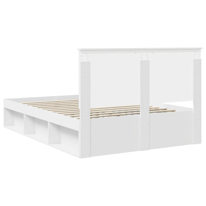 Bed Frame with Headboard White 140 x 190 cm Solid Pine Wood