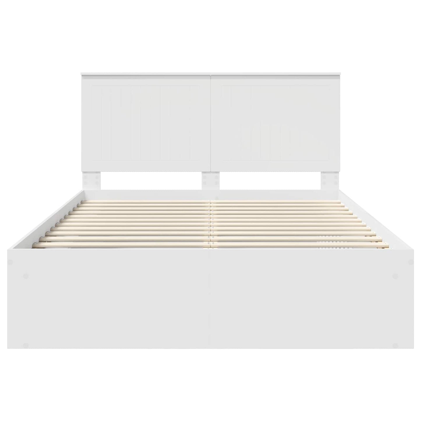 Bed Frame with Headboard White 140 x 190 cm Solid Pine Wood