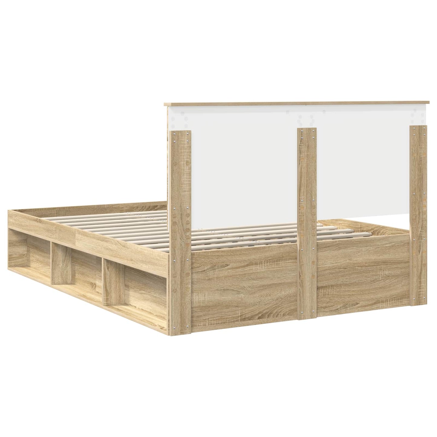 Bed Frame with Headboard Sonoma 140 x 190 cm Solid Pine Wood