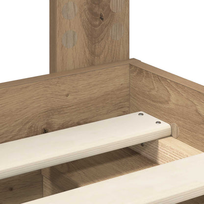 Bed Frame Artisian Oak 140 x 190 cm Solid Pine Wood