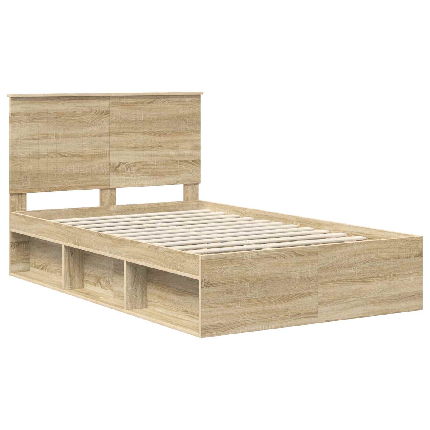 Bed Frame with Headboard Sonoma 120 x 200 cm Solid Pine Wood