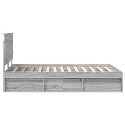 Bed Frame Grey Sonoma 120 x 200 cm Solid Pine Wood