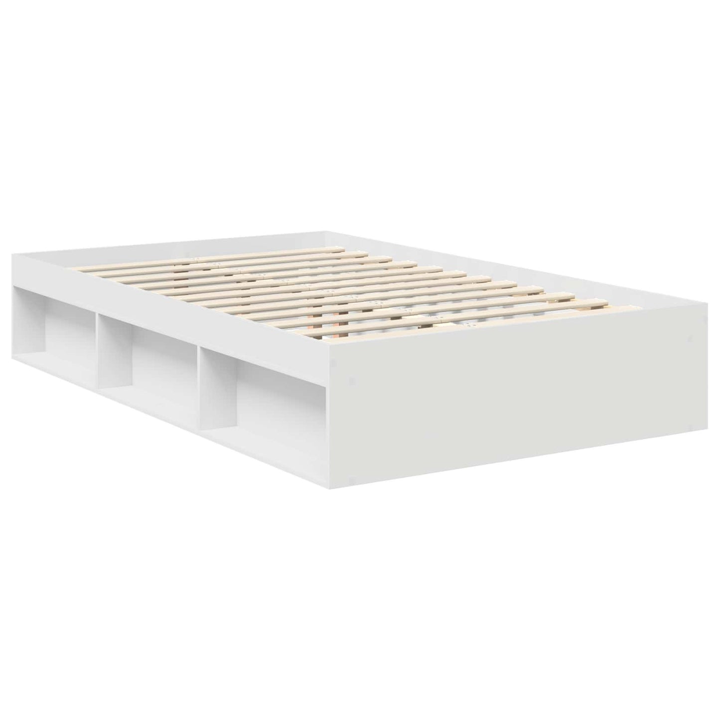 Bed Frame with Headboard White 120 x 190 cm Solid Pine Wood