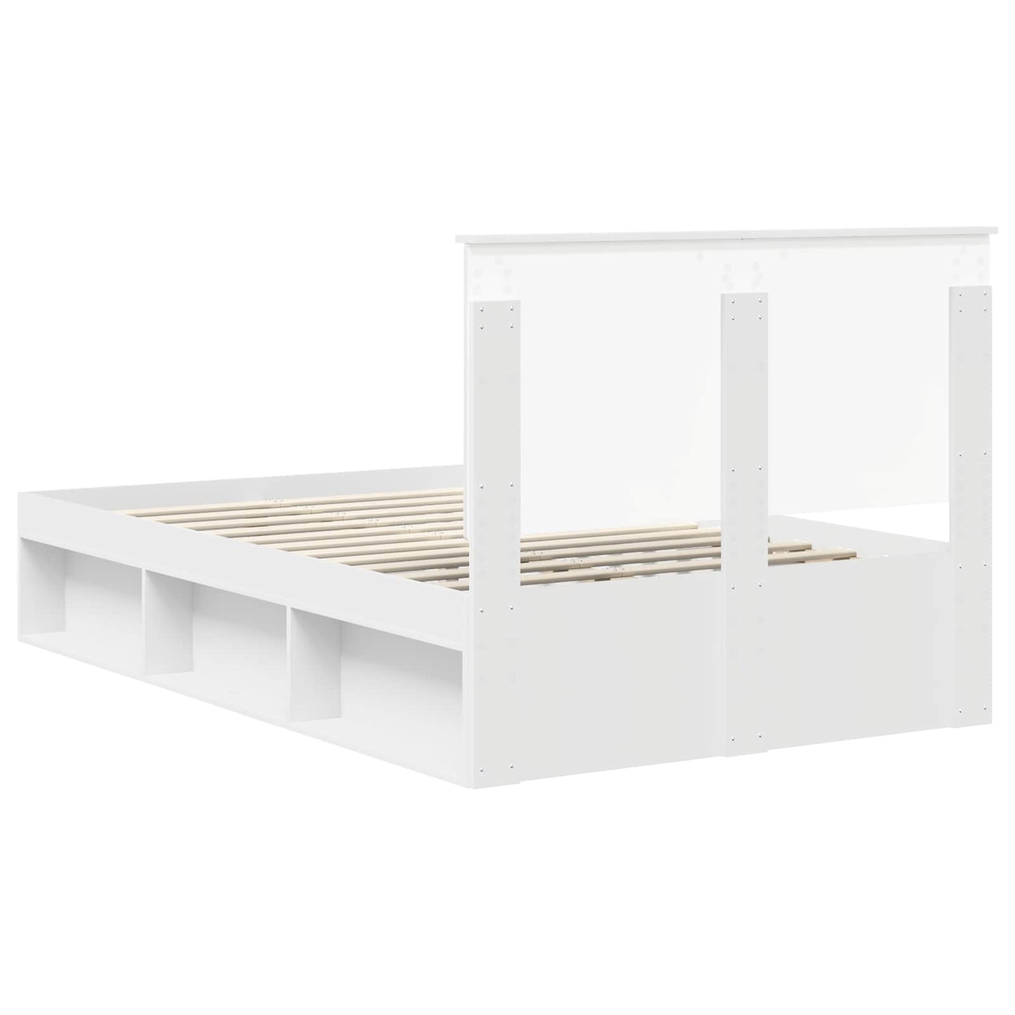 Bed Frame with Headboard White 120 x 190 cm Solid Pine Wood