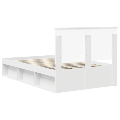 Bed Frame with Headboard White 120 x 190 cm Solid Pine Wood