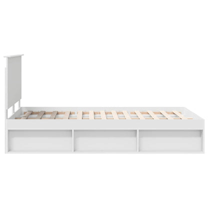 Bed Frame with Headboard White 120 x 190 cm Solid Pine Wood