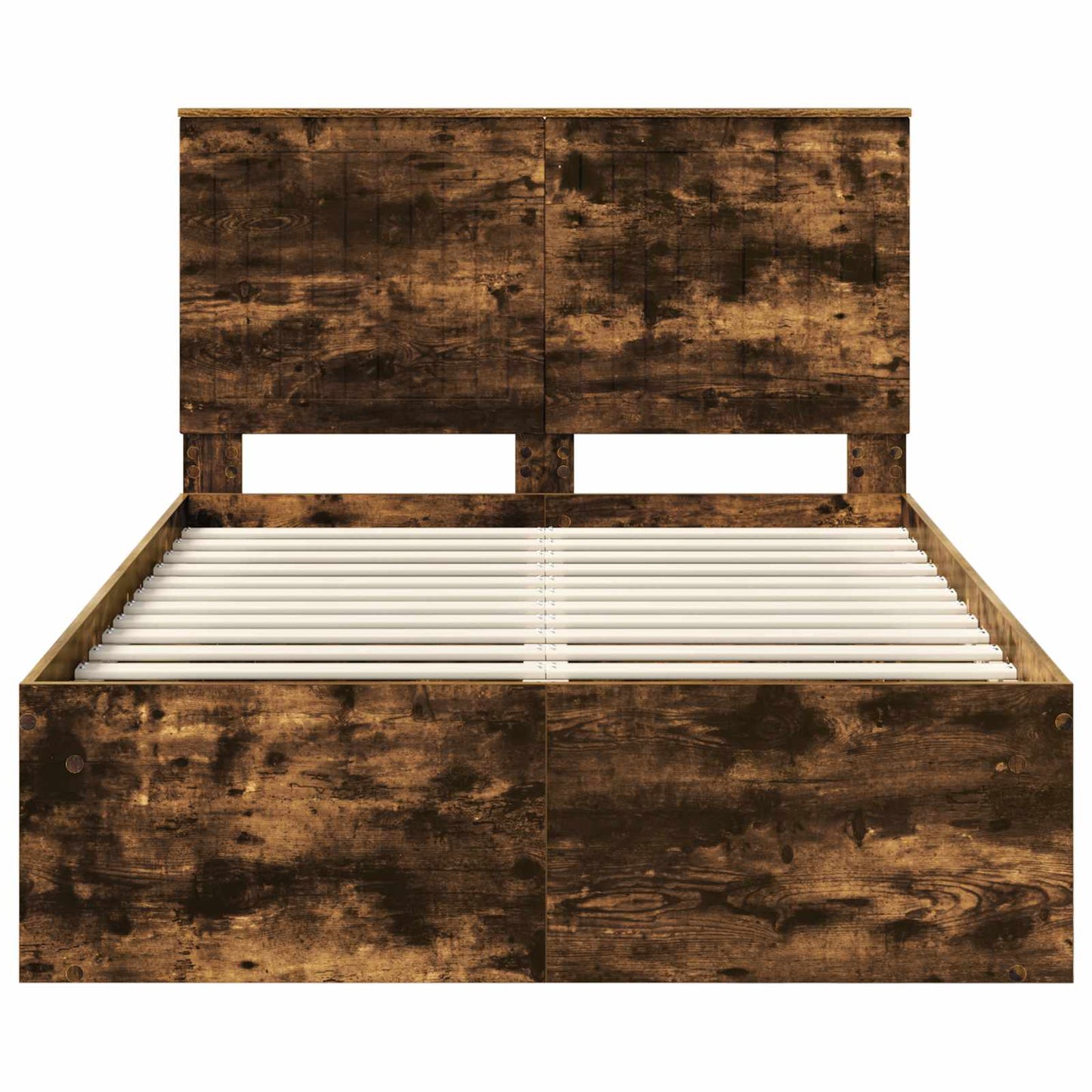 Bed Frame Smoked Oak 120 x 190 cm Solid Pine Wood