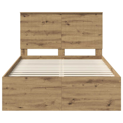 Bed Frame Artisian Oak 120 x 190 cm Solid Pine Wood