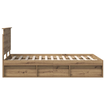 Bed Frame Artisian Oak 120 x 190 cm Solid Pine Wood