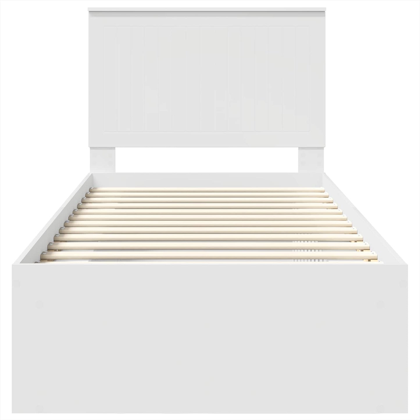 Bed Frame with Headboard White 90 x 200 cm Solid Pine Wood