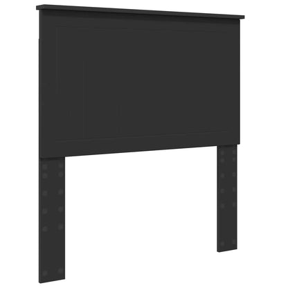 Bed Frame with Headboard Black 90 x 200 cm Solid Pine Wood