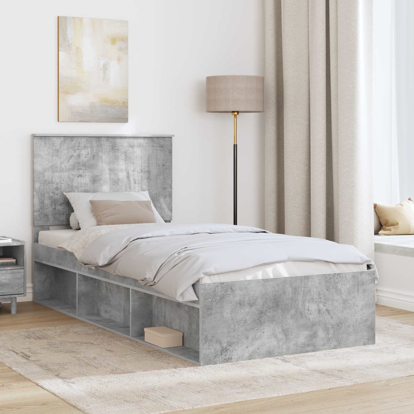 Bed Frame with Headboard Concerte 90 x 200 cm Solid Pine Wood