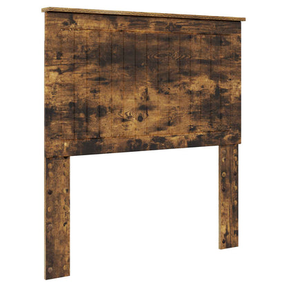 Bed Frame with Headboard Smoked Oak 90 x 200 cm Solid Pine Wood