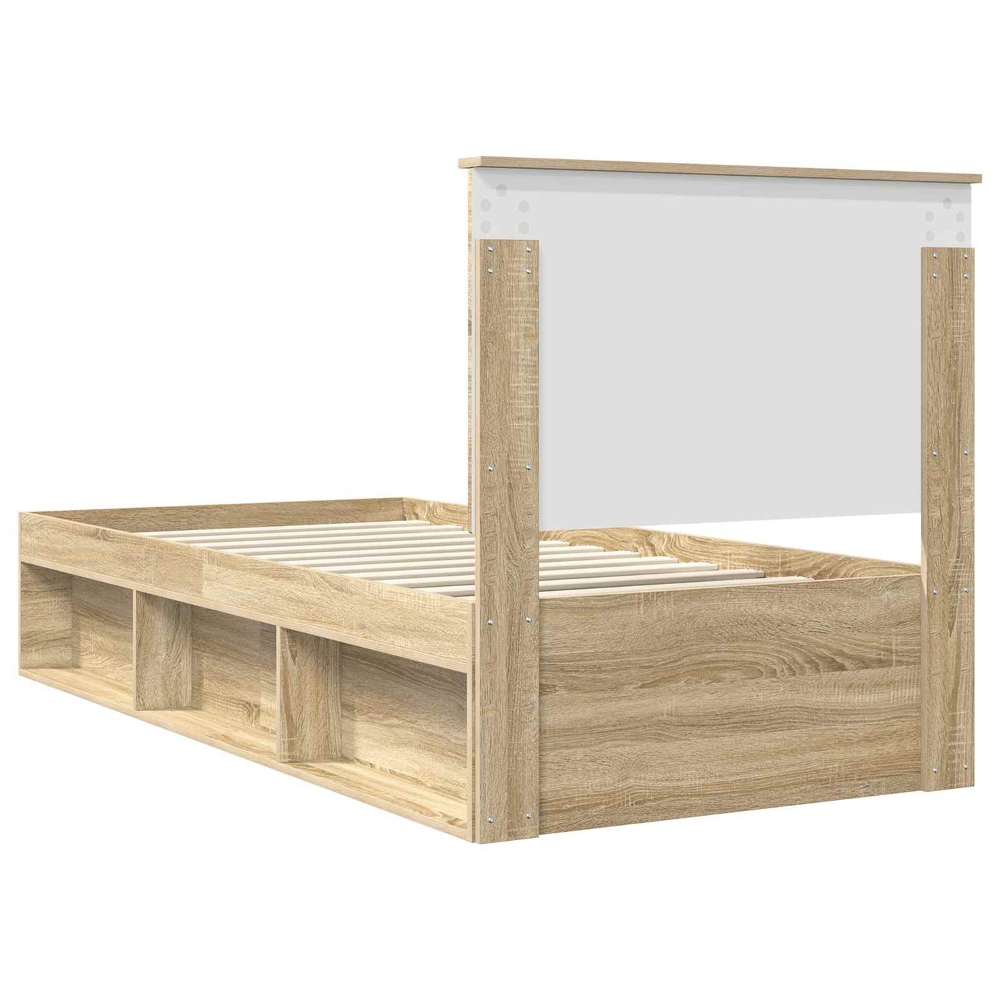 Bed Frame with Headboard Sonoma 90 x 190 cm Solid Pine Wood