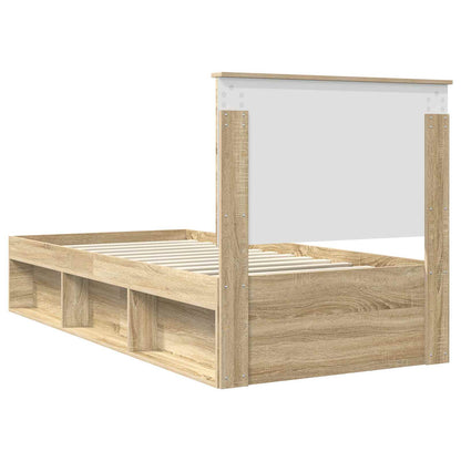Bed Frame with Headboard Sonoma 90 x 190 cm Solid Pine Wood