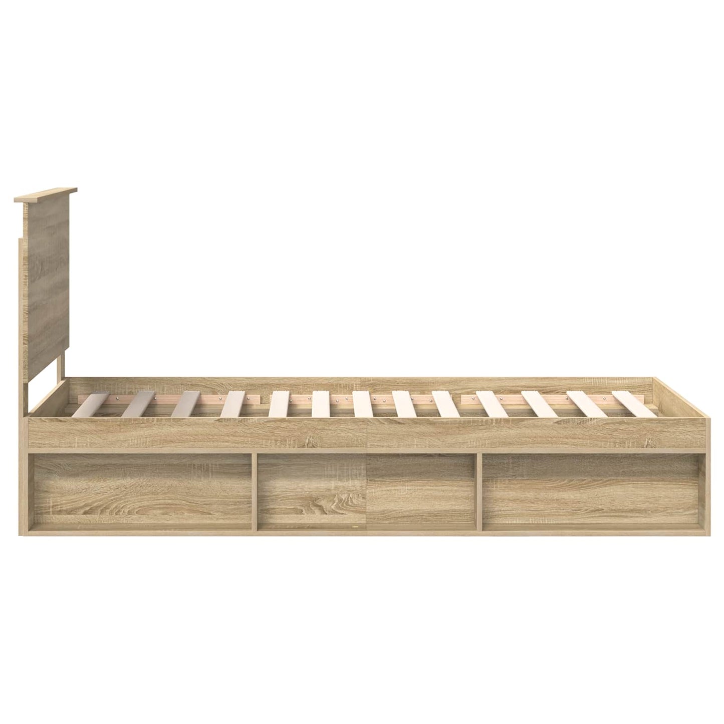 Bed Frame with Headboard Sonoma 90 x 190 cm Solid Pine Wood