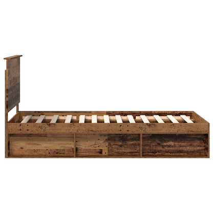 Bed Frame with Headboard Old Wood 90 x 190 cm Solid Pine Wood