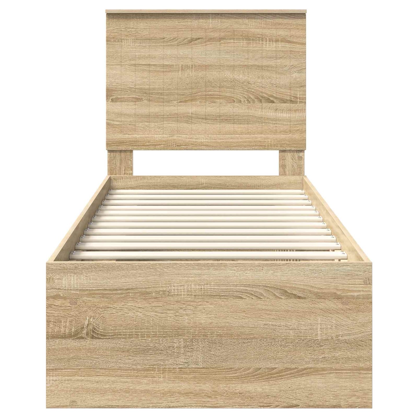 Bed Frame with Headboard Sonoma Oak 75 x 190 cm Solid Pine Wood