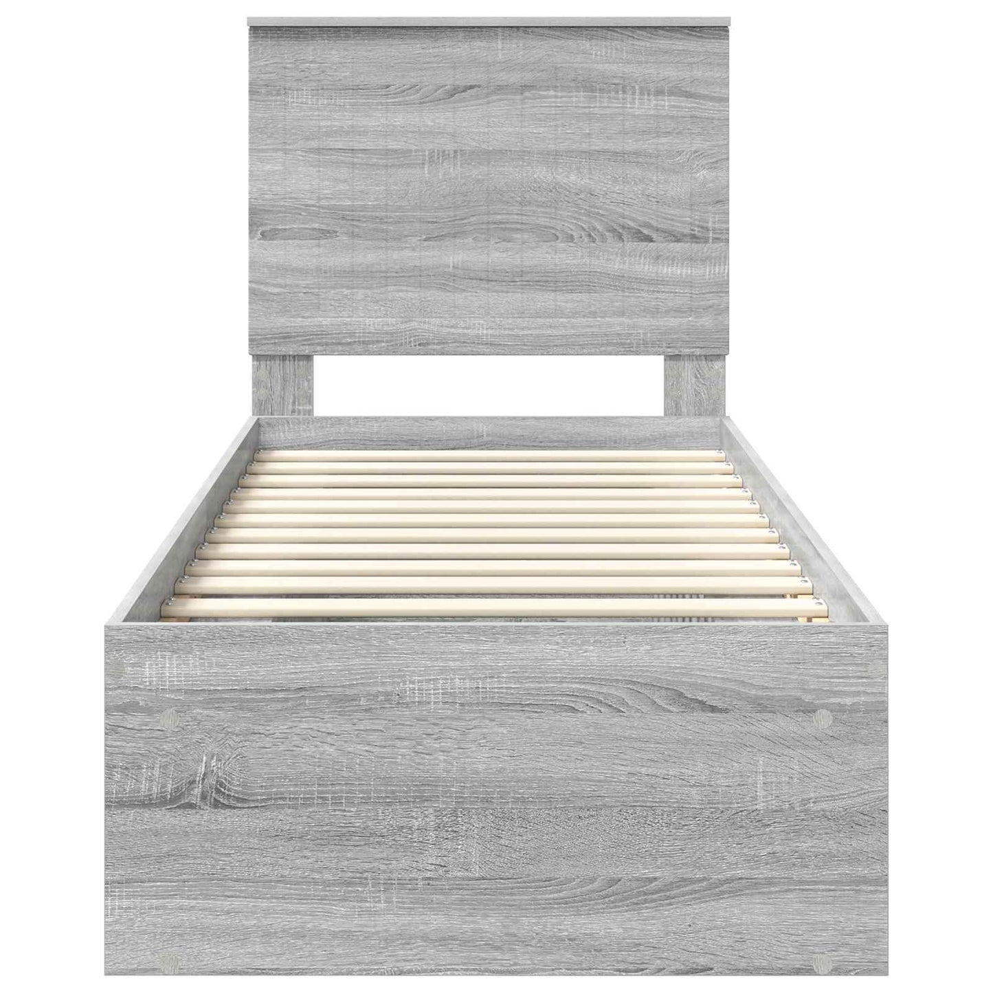 Bed Frame Grey Sonoma 75 x 190 cm Solid Pine Wood