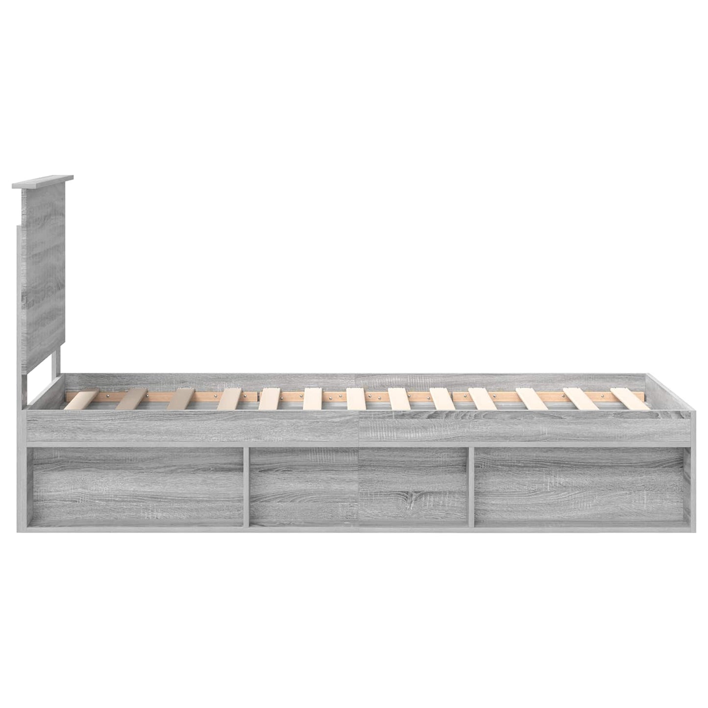 Bed Frame Grey Sonoma 75 x 190 cm Solid Pine Wood