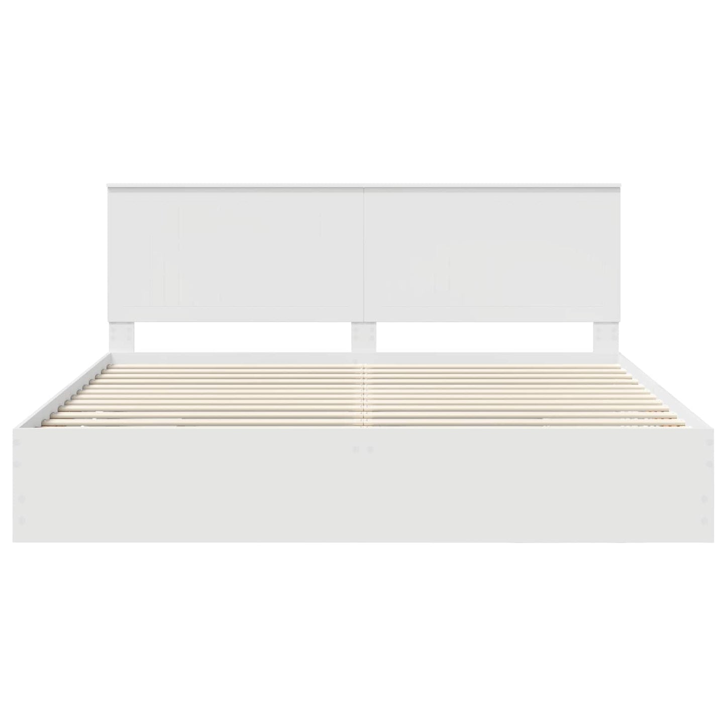 Bed Frame with Drawer White 200 x 200 cm Engineer Wood