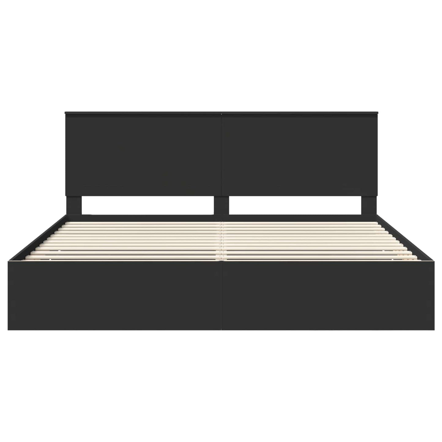 Bed Frame with Drawer Black 200 x 200 cm Engineer Wood